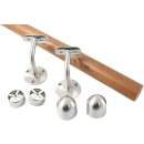 Dark Oak Effect Handrail Kit Domed Ends