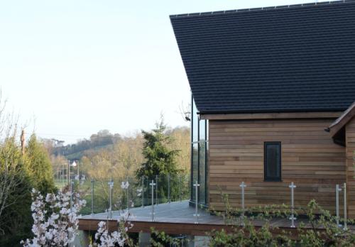 542-Kinver Front Balcony Post  Glass Balustrade BIG