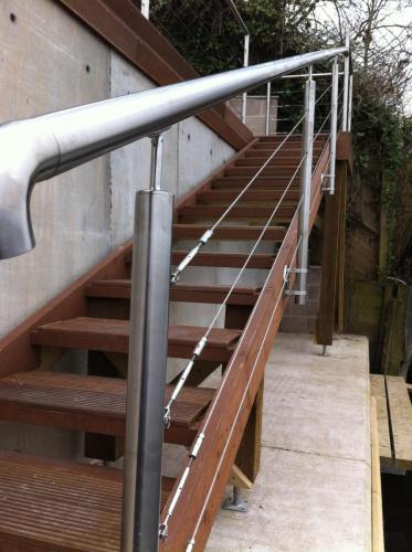 Waterfront side fix stainless steel wire balustrade